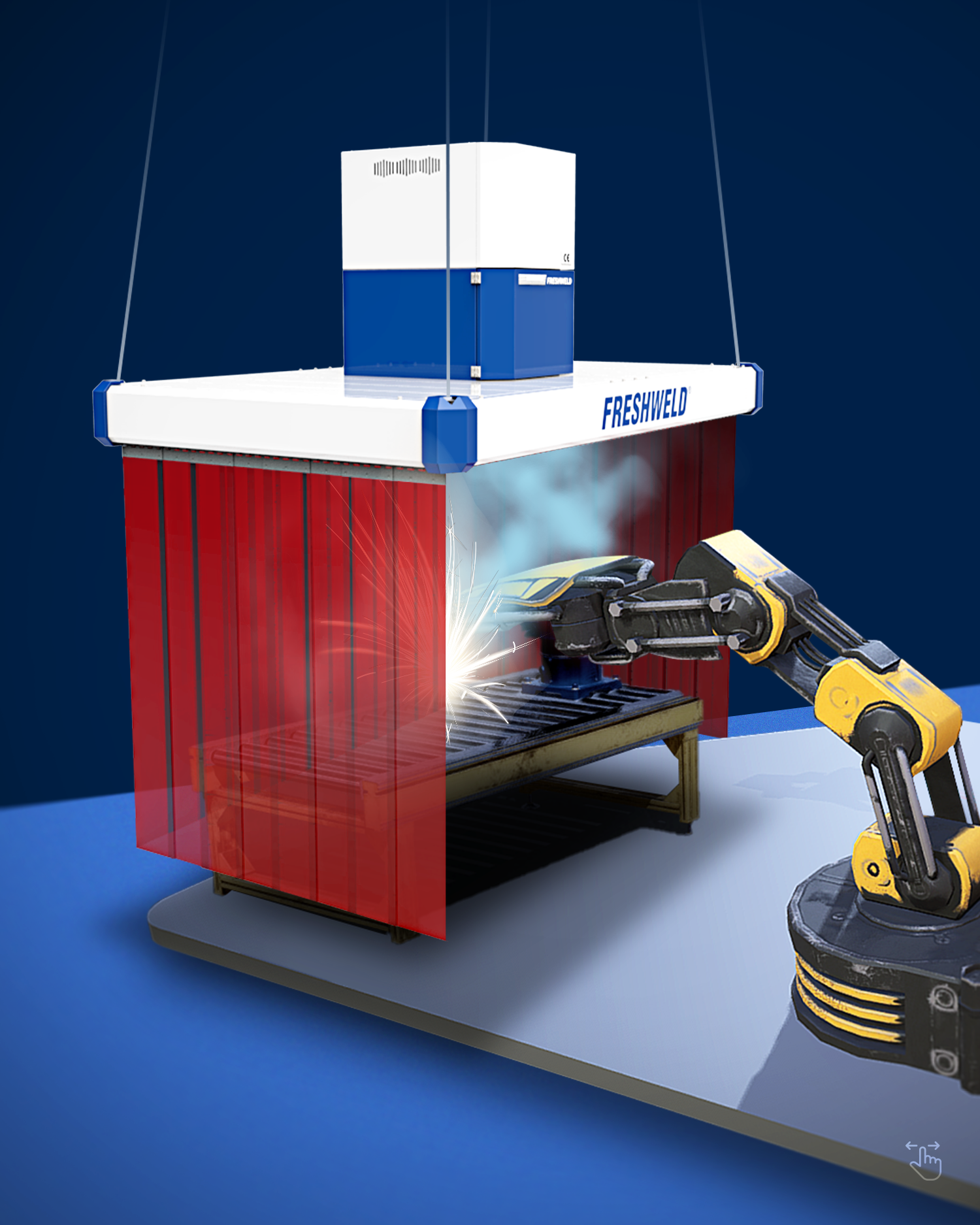 Modüler Robotik Kaynak Duman Emiş Davlumbazı – CNC Robot ve Kaynak Otomasyonu için Endüstriyel Duman Emme Davlumbazı - i8/15 Serisi - Görsel 4 4 Modüler Robotik Kaynak Duman Emiş Davlumbazı – CNC Robot ve Kaynak Otomasyonu için Endüstriyel Duman Emme Davlumbazı - i8/15 Serisi - Görsel 4