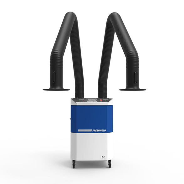 double arm welding fume extractor unit - çift kollu kullan at filtreli mobil duman emme ünitesi