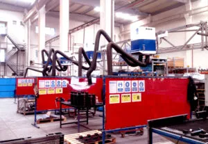 Occupational safety arrangement for welding stations