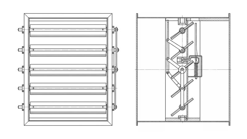 Havalandırma Kanalı Yangın Damperi Teknik Çizim 5 Havalandırma Kanalı Yangın Damperi Teknik Çizim