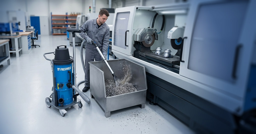 Industrial Vacuum Cleaners: How Should Metal Swarf, Dust and Liquids Be Managed in Production Areas?